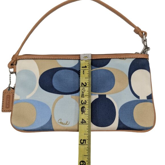 COACH Signature Scarf Print Large Wristlet Multicolor Canvas Wallet Clutch Bag - Picture 11 of 12